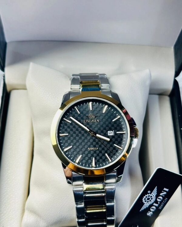 Soloni 1015 For Men - Silver Gold Black With Premium Box | Rovelle