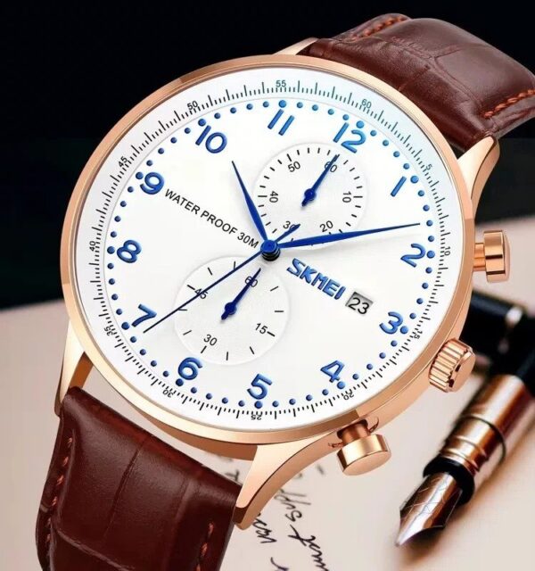 Skmei 9301 L - Brown White Blue | Rovelle