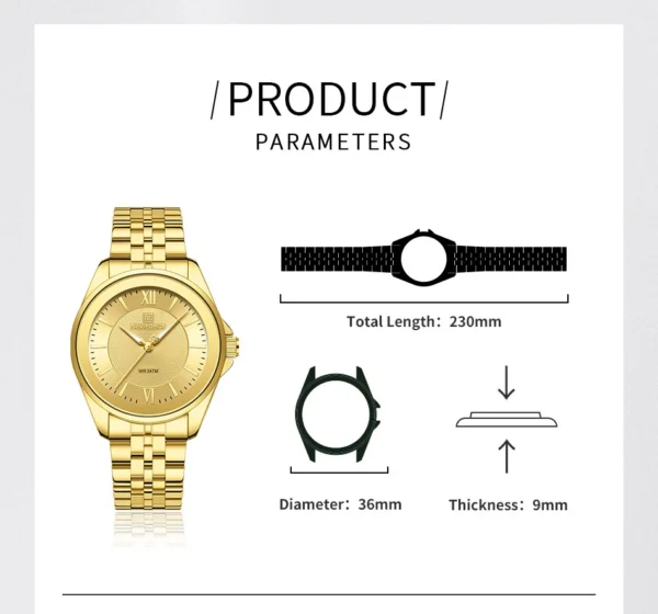 Naviforce 5067 For Women - Gold | Rovelle