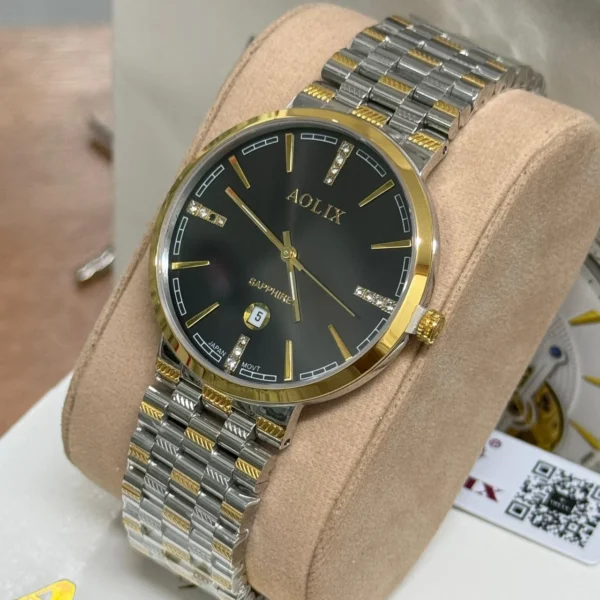 Aolix 9183 Men's Watch -Silver Gold Black | Rovelle