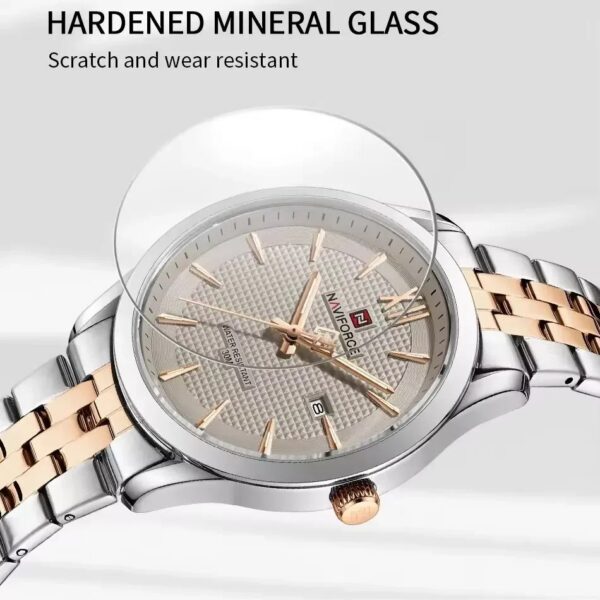 Naviforce 9255 For Men - Silver Rose Gray | Rovelle