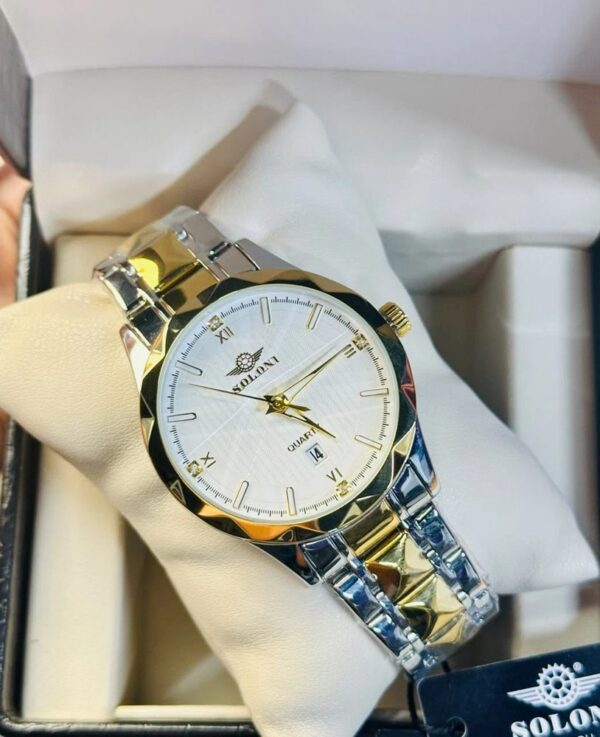 Soloni 1016 M For Men - Silver Gold White with Premium Box | Rovelle
