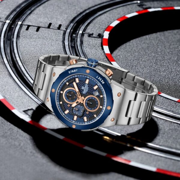 Naviforce 8072 For Men - Silver Rose Blue | Rovelle