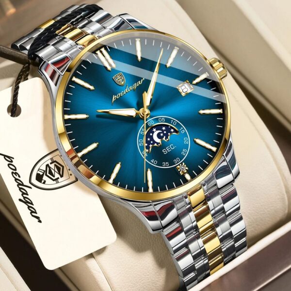 Poedagar 854 CH For Men - Silver Gold Blue Poedagar 854 CH For Men - Silver Gold Blue | Rovelle