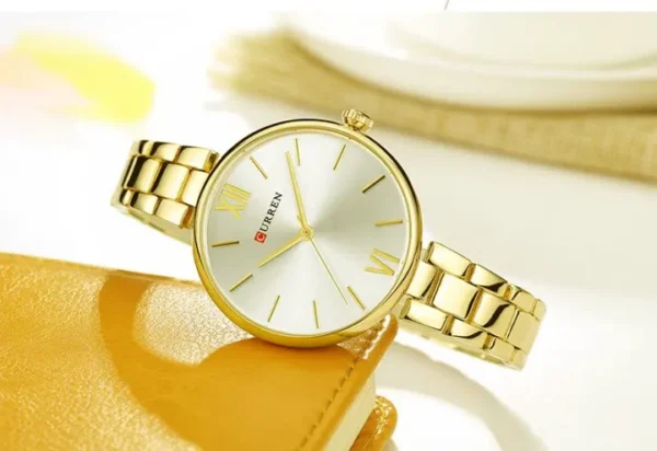 Curren 9017 - Gold White For Women | Rovelle