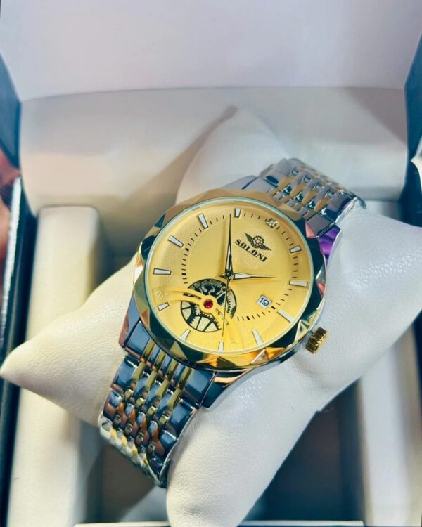 Soloni 1018 CH For Men - Silver Gold With Premium Box | Rovelle