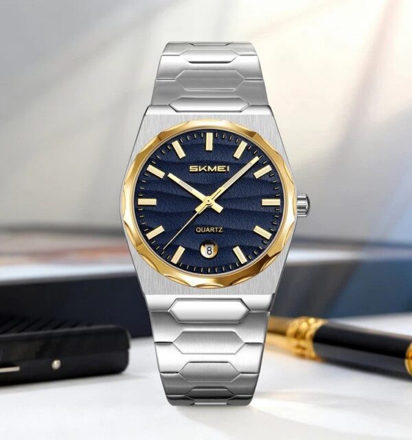 Skmei 9382 CH For Men - Silver Gold Blue | Rovelle