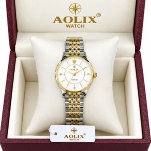 Aolix 9156 CH Women Watch - Silver Gold White | Rovelle