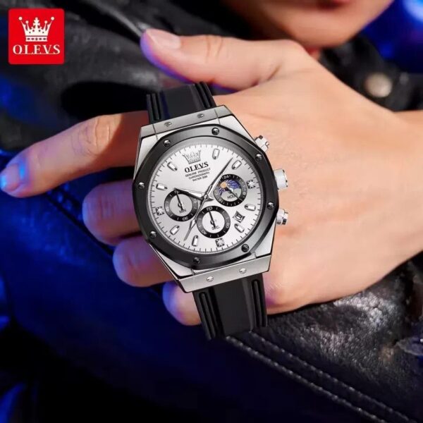 Olevs 9911 For Men - Black white | Rovelle