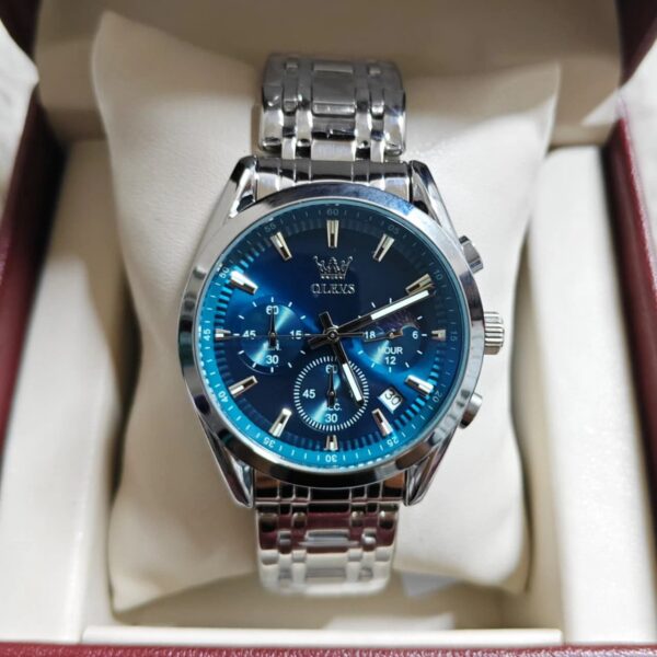 Olevs 3611 CH For Man - Silver Blue | Rovelle