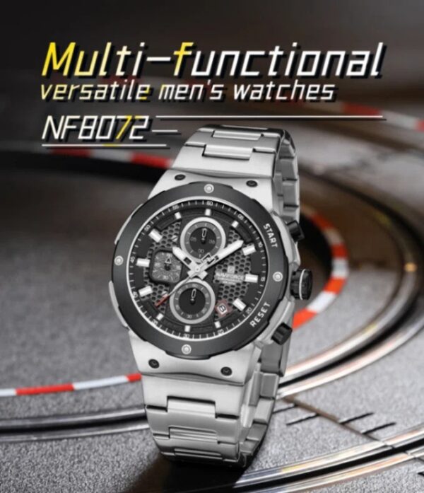 Naviforce 8072 For Men - Silver Black | Rovelle