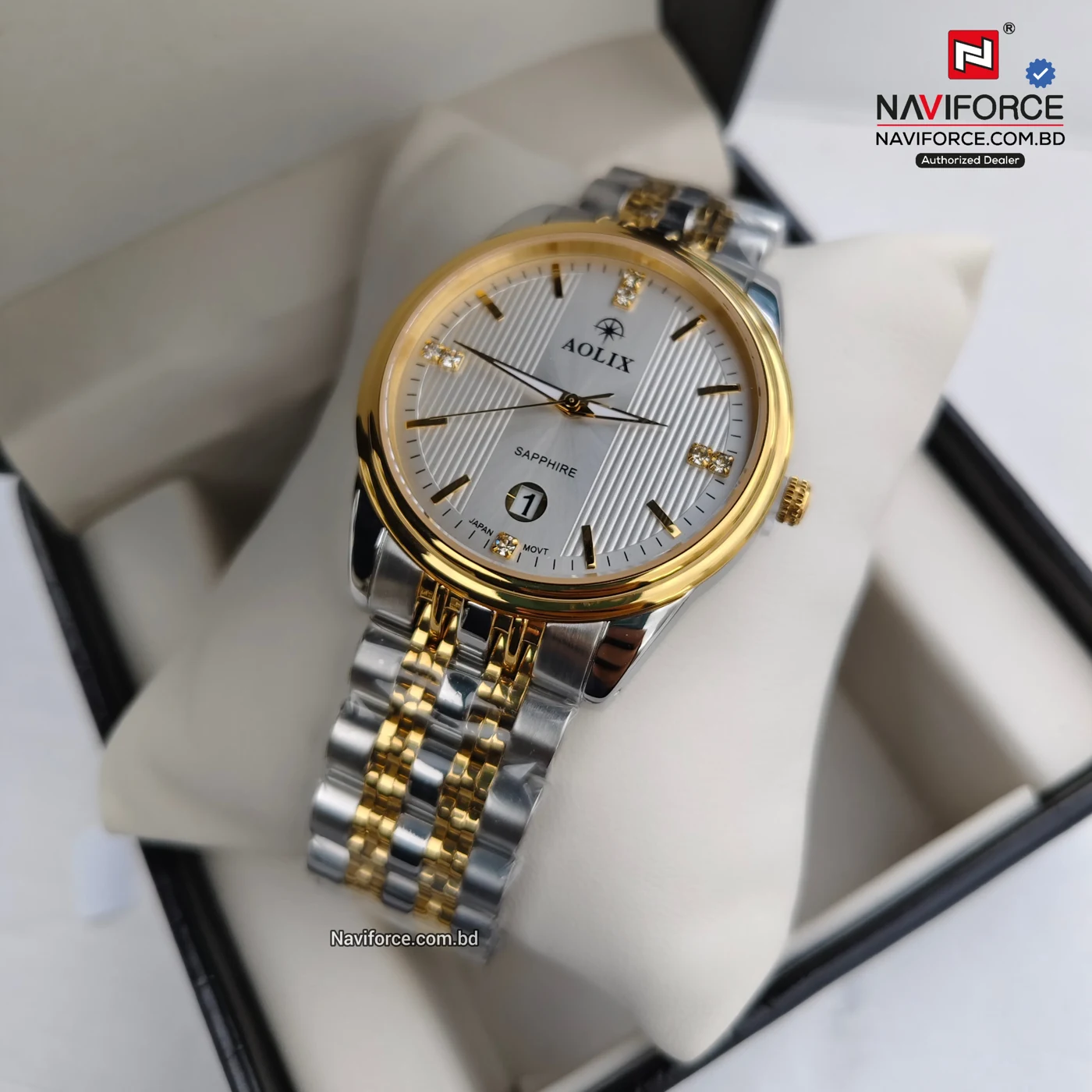 Aolix 9163 Men's Watch - Silver Gold