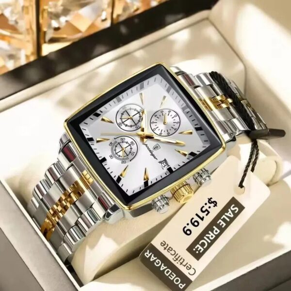 Poedagar 866 Men's Watch - Gold White | Rovelle