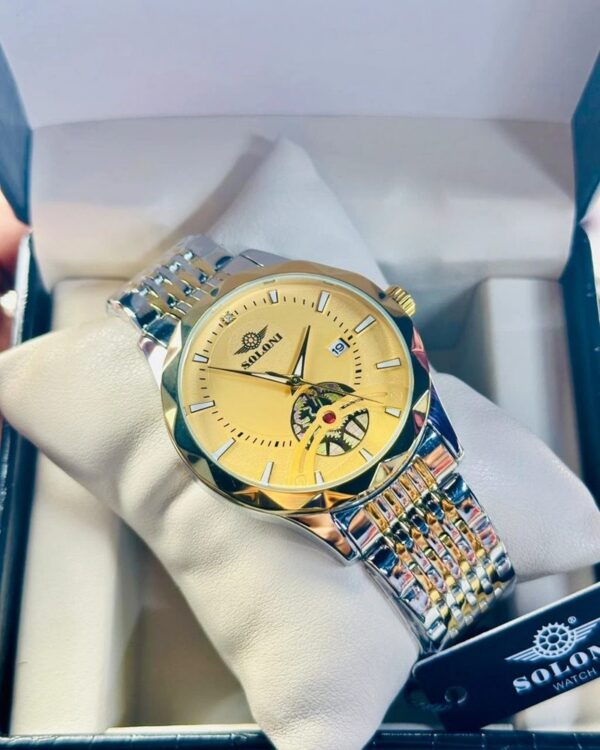 Soloni 1018 CH For Men - Silver Gold With Premium Box | Rovelle