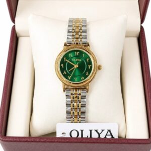 Oliya 2055 Ladies Watch -Silver Gold Green | Rovelle