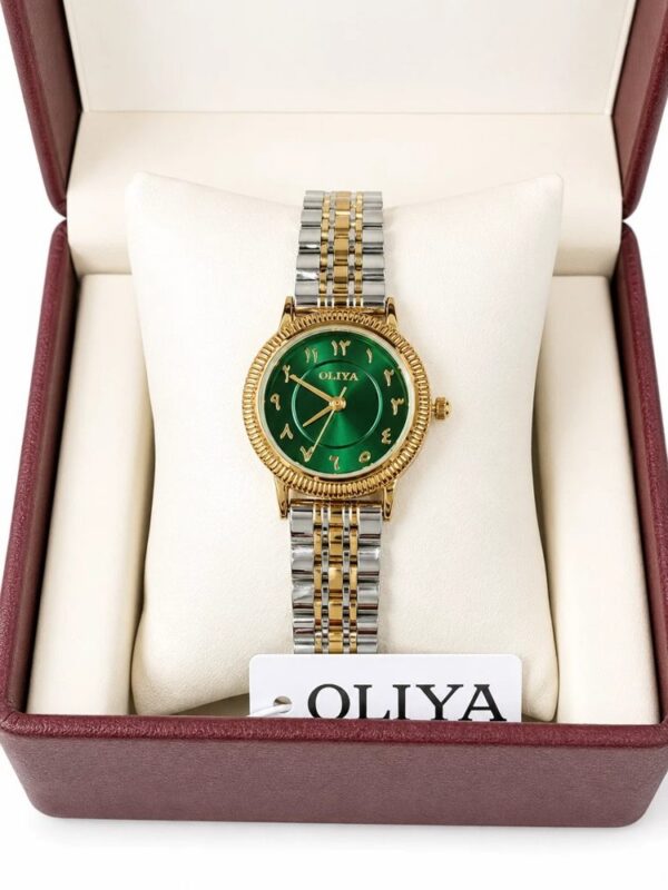 Oliya 2055 Ladies Watch -Silver Gold Green Oliya 2055 Ladies Watch -Silver Gold Green | Rovelle