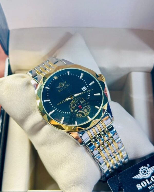 Soloni 1018 CH For Men - Silver Gold Black With Premium Box | Rovelle