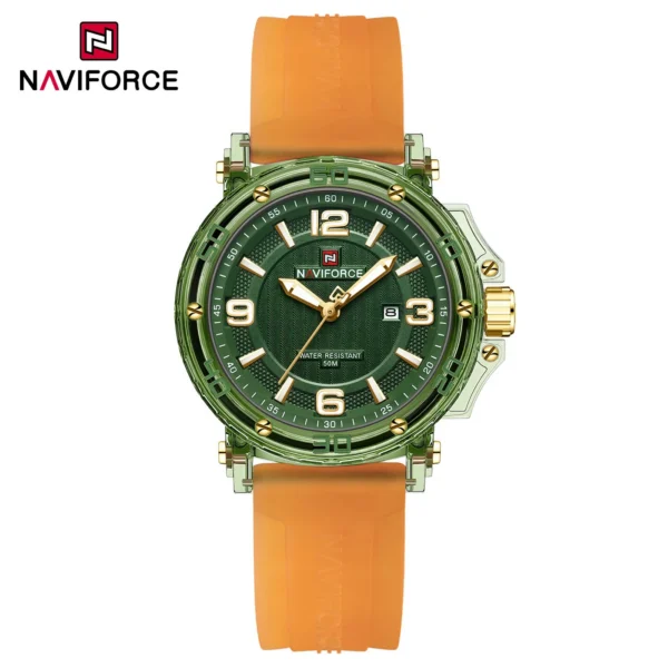 NAVIFORCE 7125 Women Watch - Orange Green | Rovelle
