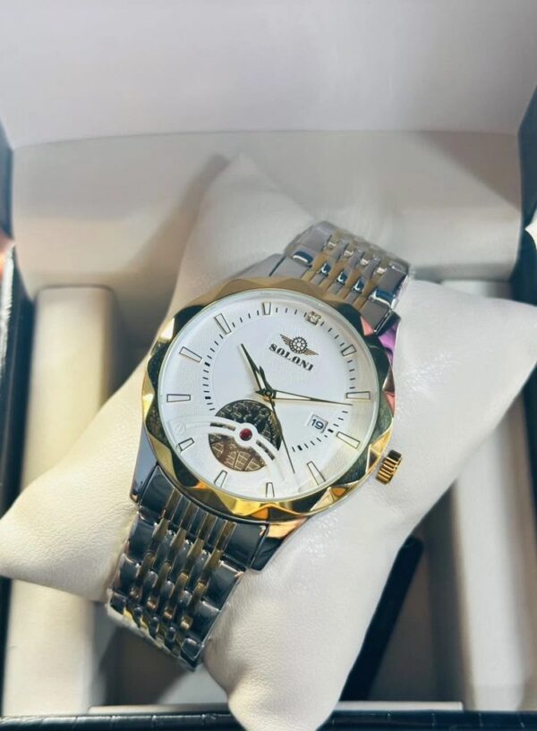 Soloni 1018 CH For Men - Silver Gold White With Premium Box | Rovelle