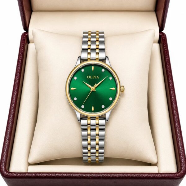 Oliya 511 Ladies Watch -Silver Gold Green Oliya 511 Ladies Watch -Silver Gold Green | Rovelle