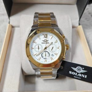 Soloni 3001 For Men - Silver Gold White With Premium Box | Rovelle