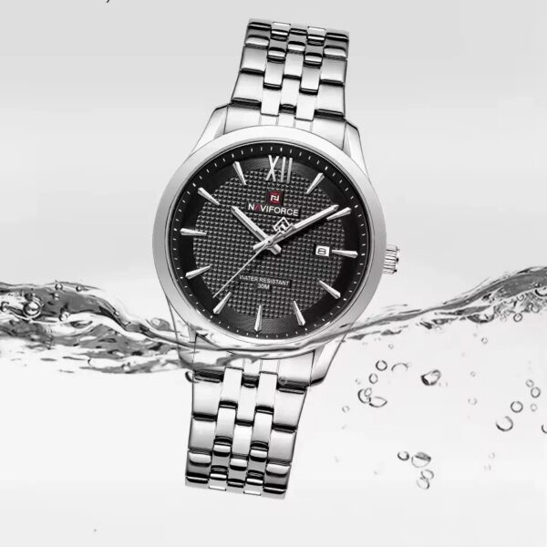 Naviforce 9255 For Men - Silver Black | Rovelle