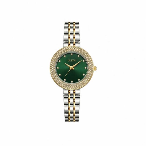 Oliya 6802 Ladies Watch - Silver Gold Green | Rovelle