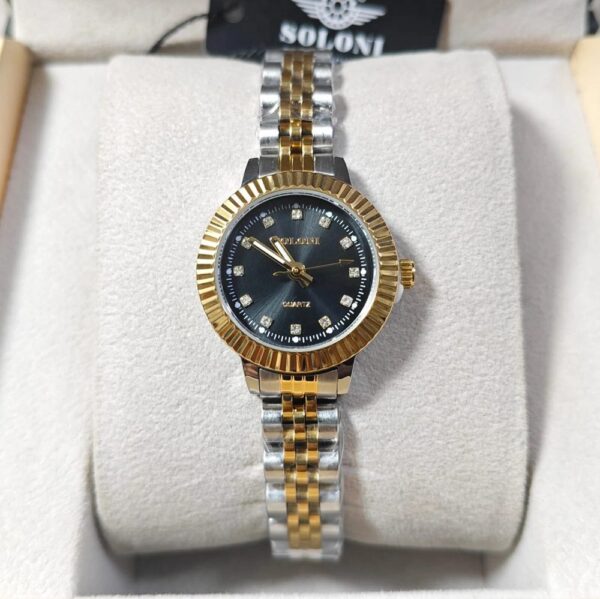 Soloni 1039 For Women - Silver Gold Black With Premium Box | Rovelle