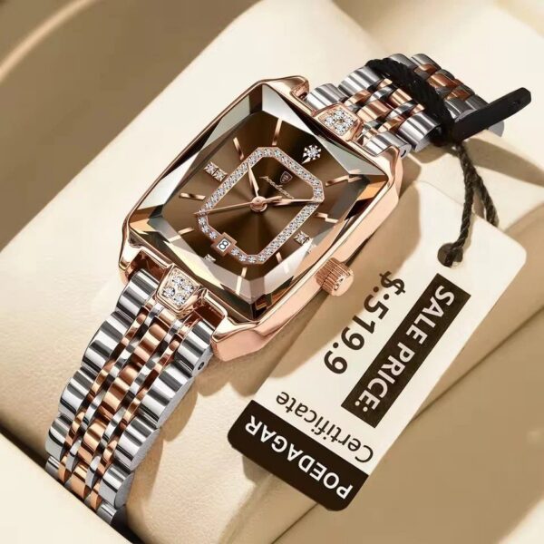 Poedagar 785 Ladies Watch - Silver Rose Brown | Rovelle