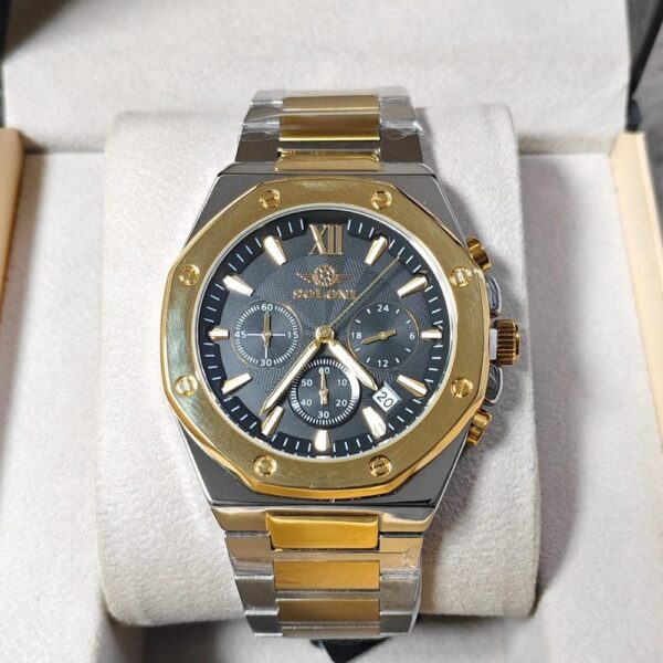 Soloni 3001 For Men - Silver Gold Black With Premium Box | Rovelle
