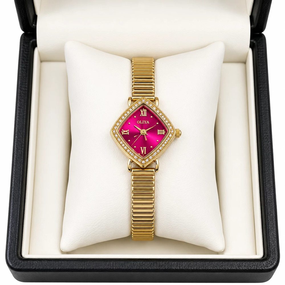 Oliya 88535 Ladies Watch - Gold Red