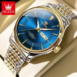 Olevs 9908 CH For Man - Silver Gold Blue | Rovelle