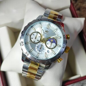 Olevs 3720 CH For Men - Silver Gold White | Rovelle