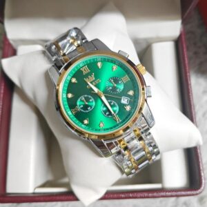 Olevs 2858 CH For Men -Silver Gold Green | Rovelle