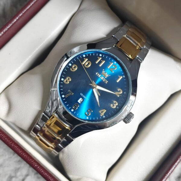 Olevs 3650 CH For Man - Silver Gold Blue | Rovelle