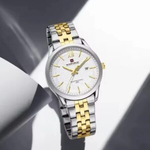 Naviforce 9255 For Men - Silver Gold | Rovelle