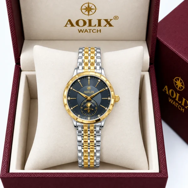 Aolix 9139 CH Women Watch - Silver Gold Black | Rovelle