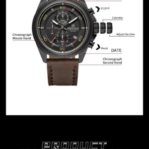 Naviforce 8075 For Men - Dark Brown Black | Rovelle