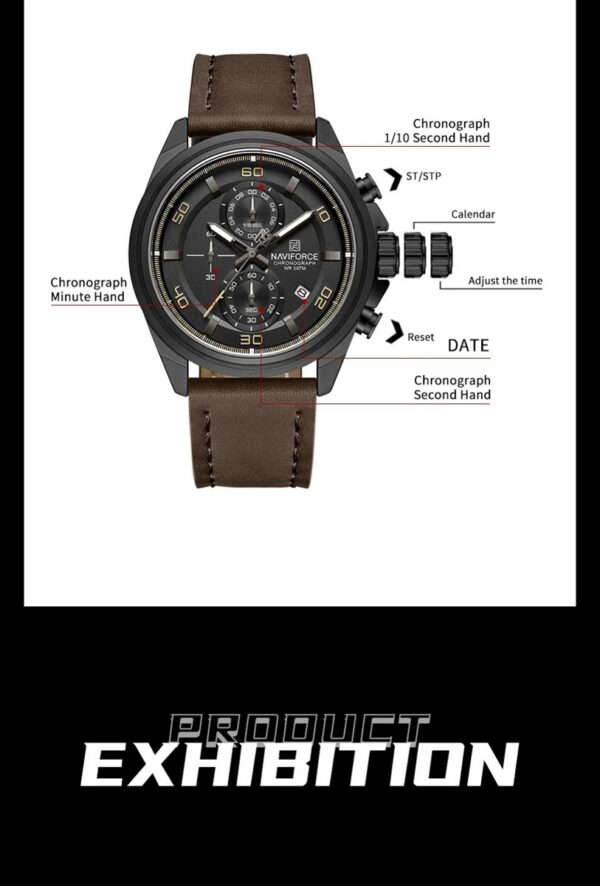 Naviforce 8075 For Men - Dark Brown Black | Rovelle