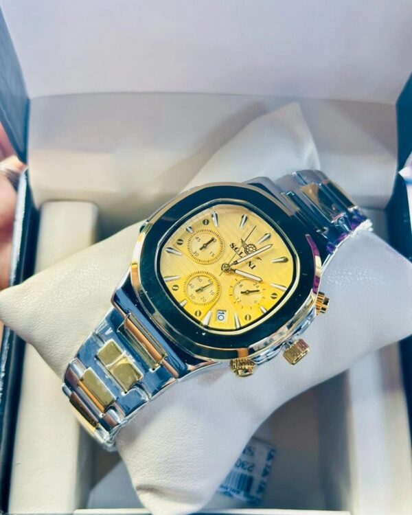 Soloni 3009 For Men - Silver Gold With Premium Box | Rovelle