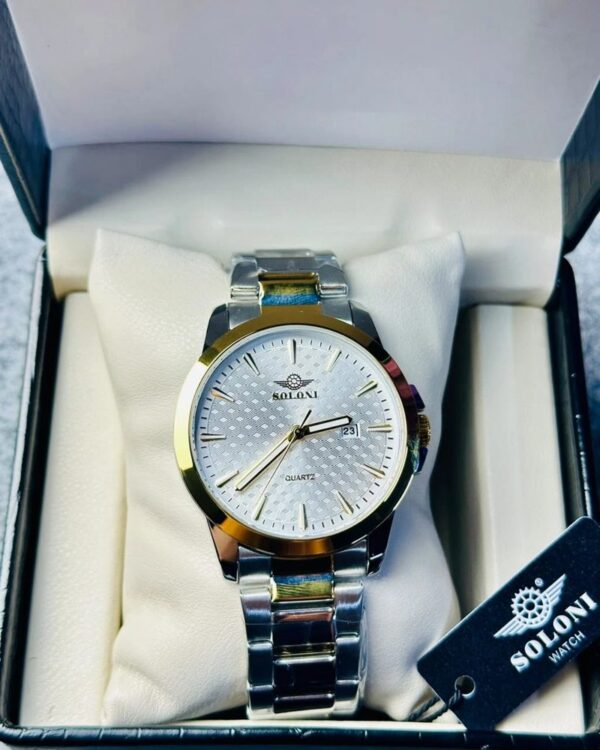 Soloni 1015 For Men - Silver Gold White With Premium Box | Rovelle