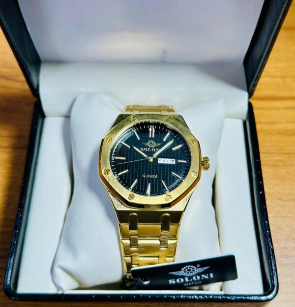 Soloni 1012M For Men - Gold Black with Premium Box Soloni 1012M For Men - Gold Black with Premium Box | Rovelle
