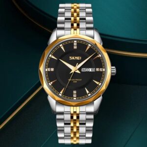 Skmei 9268 - Silver Gold Black For Men | Rovelle