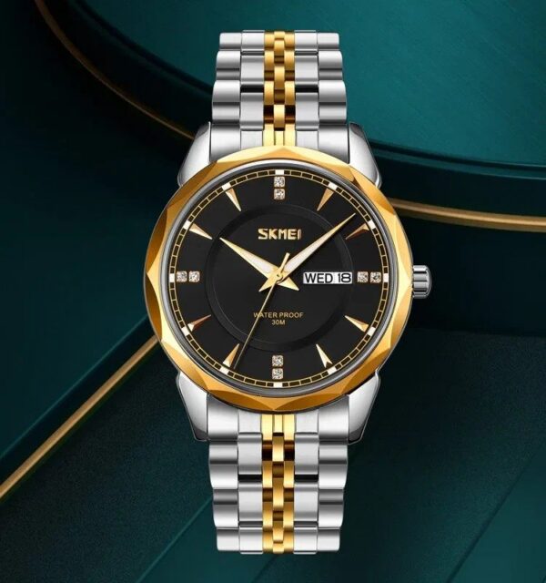 Skmei 9268 - Silver Gold Black For Men Skmei 9268 - Silver Gold Black For Men | Rovelle