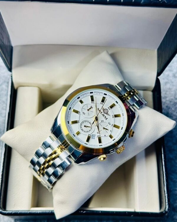 Soloni 3005 For Men - Silver Gold White With Premium Box | Rovelle