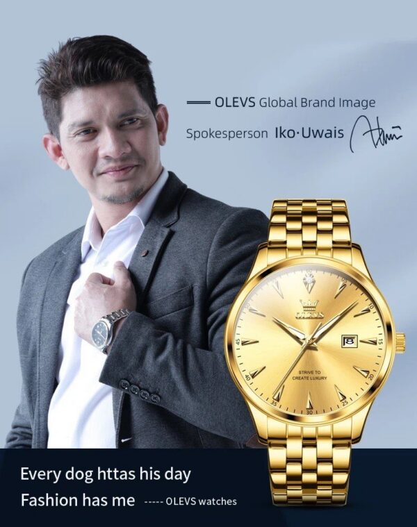 Olevs 5598 CH - Gold Blue For Men | Rovelle