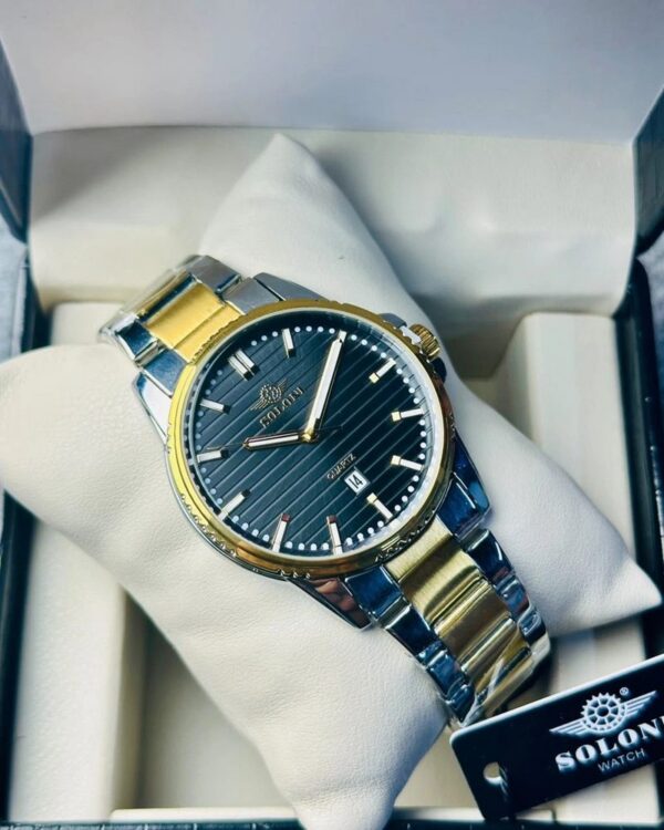 Soloni 1020 For Men - Silver Gold Black With Premium Box | Rovelle