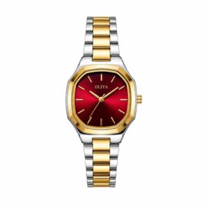 Oliya 831 Ladies Watch - Silver Gold Red | Rovelle