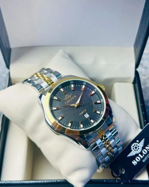Soloni 1006 M For Men - Silver Gold Black with Premium Box | Rovelle