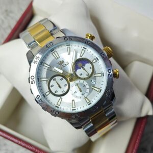 Olevs 3720 CH For Men - Silver Gold White | Rovelle
